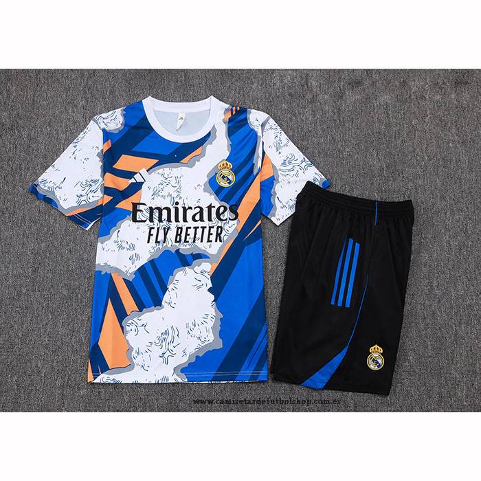 Chandal del Real Madrid 25-26 Manga Corta Azul - Pantalon Corto Blanco